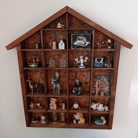 Miniatűr réz, kristály, kerámia díszek hozzájuk tartozó  házikóval