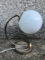 Bauhaus asztali lámpa opál búra - Art Deco vintage retro design csillár nikkel