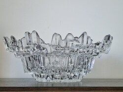 Skandináv jégüveg  tál, kínáló- Tauno Wirkkala design Humppila, 28 cm