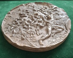 Borsos Miklós: Prometheus, bronz plakett, dombormű (1970) - KFKI
