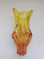 Josef Hospodka Chribska nagy méretű tulipán üvegváza 35 cm