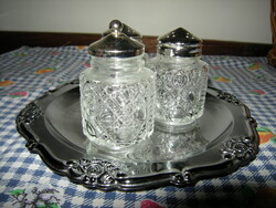Só és borsszóró 3 db inox tálcán