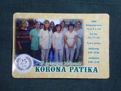 Kártyanaptár,Korona Gyógyszertár,patika,Balmazújváros, 2019  (5)