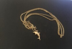 Aranylánc,delfin medállal