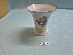 T3348 Royal Dux  virágos váza 11.5cm