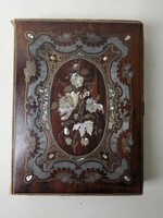 Gyenes family Kecskemét - boulle style copper, tin, mother-of-pearl inlay photo album