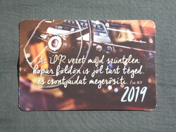 Kártyanaptár,Vallás,Ézsaiás idézet,Volvo 544 autó műszerfal, 2019  (5)