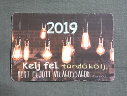 Kártyanaptár,Vallás,Ézsaiás idézet,villanykörte,égő, 2019  (5)