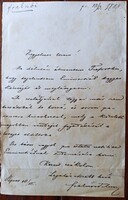 (1888) Fraknói Vilmos saját kezű levele a hercegprímásnak Trefort miniszter állapotáról.