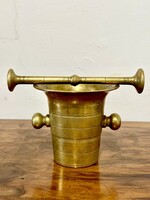 Antik réz mozsár törővel 12 cm