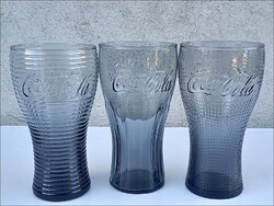 Szürke füst színű Coca-Cola pohár trió