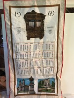 KONYHARUHA - NAPTÁR - 1969 év - 70 x 38 cm - LENVÁSZON - HIBÁTLAN