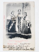 1900, Slovenské kroje Kerťanský - antik képeslap, felvidéki pöstyéni népviselet -  gyűjtői