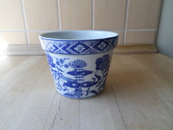 Hagymamintás porcelán kaspó virágtartó 11 x 8,5 cm
