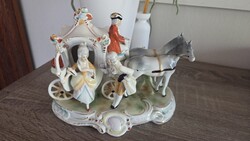 Grafenthal porcelán 2 lovas hintó.
