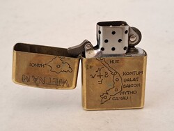 Ritka eredeti Vietnam War Zippo 1972-73 Tay Ninh háborús relikvia militária térkép, gyűjtői öngyújtó