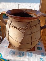 Hatalmas, antik drótozott GÖMÖRI LAKODALMAS FAZÉK – 40 cm!