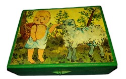 1960'S retro kocka puzzle képkirakó játék jó állapotban
