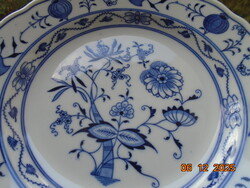 -50% ÚJSZERŰ ! Antik MEISSEN jelzéssel kék hagyma mintás mélytányér 25 cm