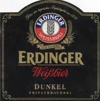 Sör címke: ERDINGER, Bajorországból.