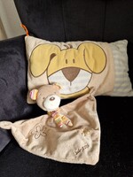 One price! Plush nap pillow (35x20cm) and teddy bear with nap blanket, very good condition