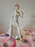 Mesés Staffordshire , angol porcelán, lány galambbal