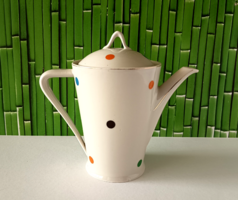 Vintage Hollóházi porcelán pöttyös kávés kanna,kiöntő
