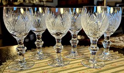 Klasszikus metszett kristály pohár készlet – Hat darabos elegáns szett, 14,5 cm, hibátlan állapotban