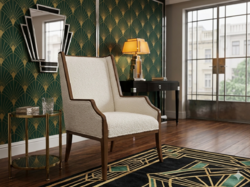 Art deco stílusú modern design fotel új buklé kárpittal