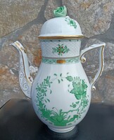 Herendi "Zöld Indiai Kosár" (FV) Nagy Kávéskanna - Hibátlan, 25,5 cm