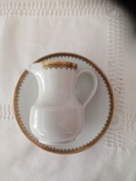 3 db német - Kahla - fehér  porcelán kávés - teás:   kancsó / kanna,   tejszín  kiöntő  + csészealj