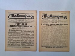 Malomújság folyóirat 1938-39 propaganda szövegrésszel