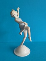 Metzler & Ortloff német  porcelán balerina 20 cm