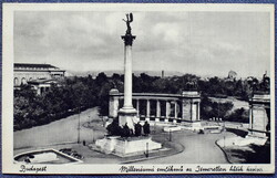 Budapest - Milleniumi emlékmű az Ismeretlen hősök  körével    1937   képeslap