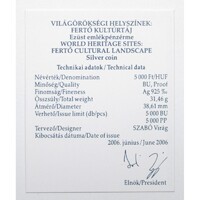 Magyarország,5000 forint 2006 - Fertő Kultúrtáj - Certifikáció