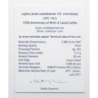 Magyarország,5000 forint 2017 PP - Lajtha László - Certifikáció