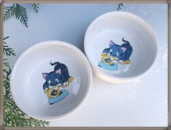 Trixie bájos cica mintás vastagfalú porcelán etető tányérok