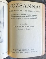 Könyv, Dr. Werner Alajos szerk. Hozsanna kottáskönyv énekeskönyv 1948