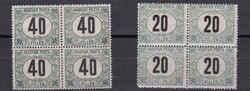 1920 Zöldportó 20 Fillér és 40 Fillér 4-es tömbök
