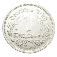 Németország,1 reichsmark 1934 G aUNC+ nikkel