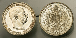Patrióta jelvény pár Ferenc József 2 Korona 1912 érméből 21,24g Ag835