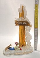 " Normafa" Jaroslav Brychta díszüveg hőmérő, 1950-es évek