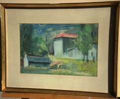(K) Viski Balás László (1909 – 1964) : Táj házakkal