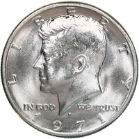 USA,Half dollar 1971 D aUNC+ nikkel