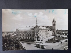 Régi képeslap - Keszthely Fő tér  1967 IKARUS busszal