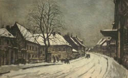 (N) Élesdy István (1912-1987) : Tél - Országház utca a Várban