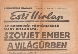 Esti Hírlap > Szovjet ember (Gagarin) a világűrben