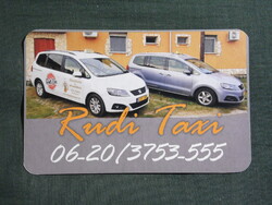 Kártyanaptár,Rudi Taxi,Cegléd, 2020  (5)