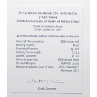 Magyarország,5000 forint 2014 - Zrínyi Miklós - Certifikáció