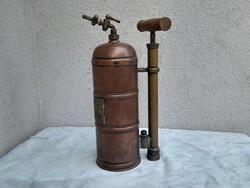 1,-Ft Impozáns vörösréz és sárgaréz és bronz szerelékes antik permetező vagy füstölő